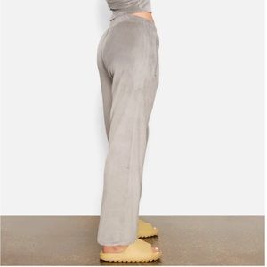 SKIMS Velour Wide Leg Pants Gunmetal Grey Medium